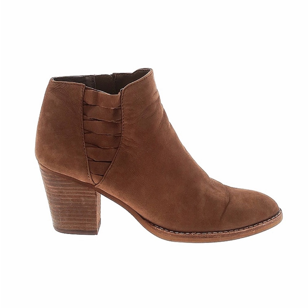 Steven By Steve Madden Ankle Heel Zip Boots Booties Light Brown Dark Beige 6.5
